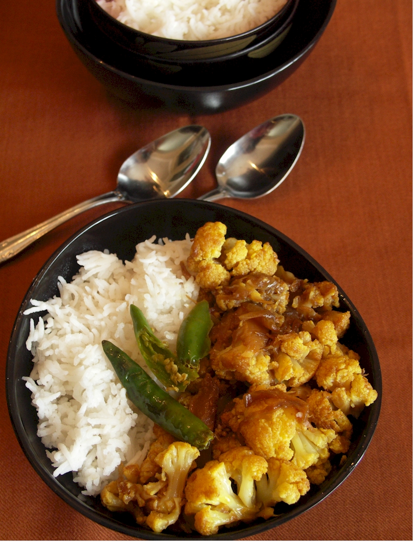 Cauliflower Stir Fry in Ginger & Soy Sauce eCurry The Recipe Blog