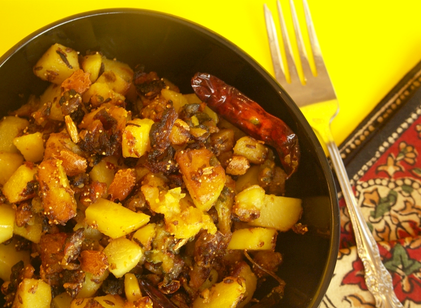 Bitter Melon & Potato Stir Fry with Poppy Seeds (Aloo Karela Bhaji