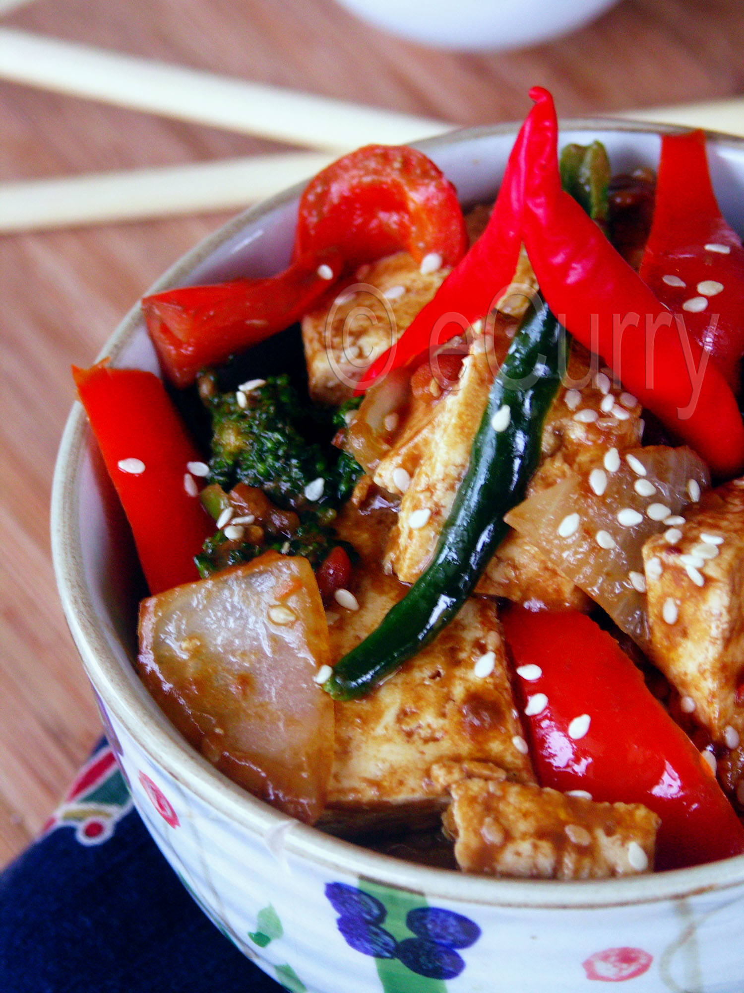 Braised Tofu in Spicy Sesame, Peanut Sauce eCurry The Recipe Blog