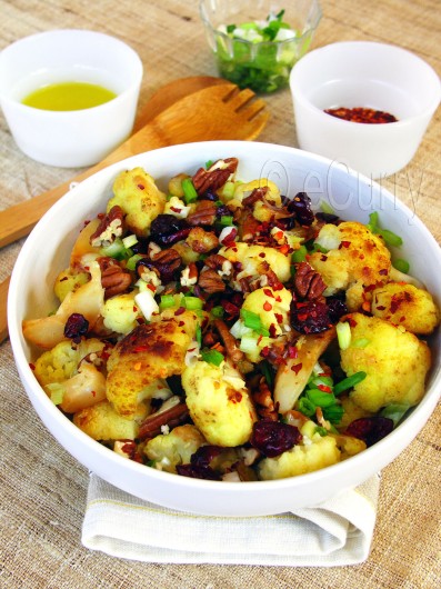 Cauliflower with Nuts, Cranberries and Spices 3