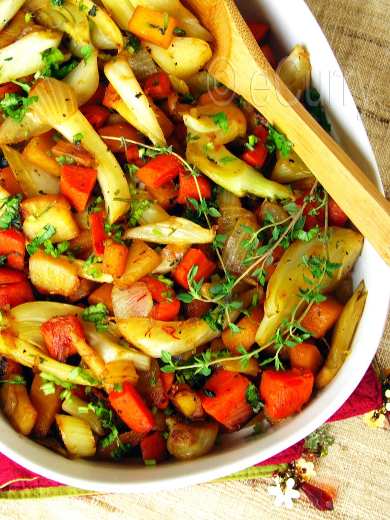 Saffron and Honey Glazed Root Vegetables eCurry The Recipe Blog