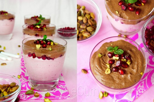 Cranberry Pom Chocolate Mousse Collage 1