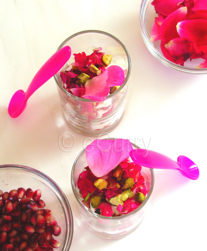 Yogurt with Rose and Pomegranate eCurry The Recipe Blog