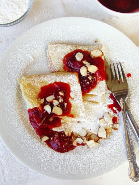 Crepes with Strawberry Orange Compote