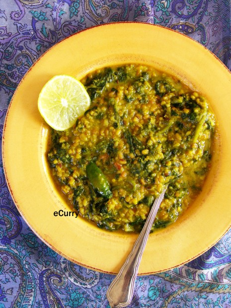 Palak Dal/Lentils with Spinach