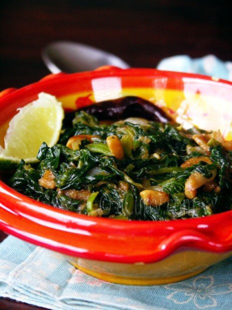 Spinach with Fried Garlic