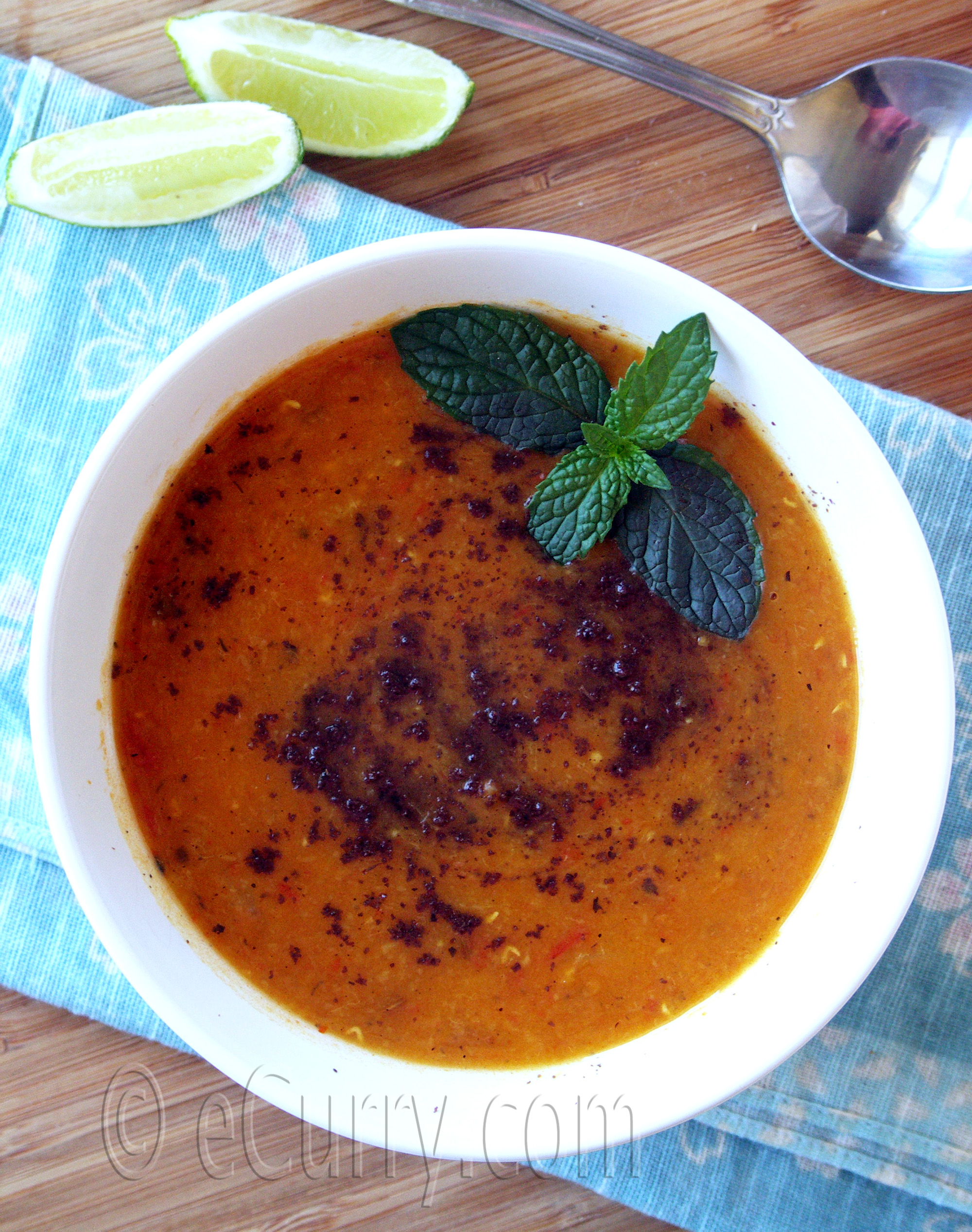 Turkish Red Lentil Soup with Sumac eCurry The Recipe Blog