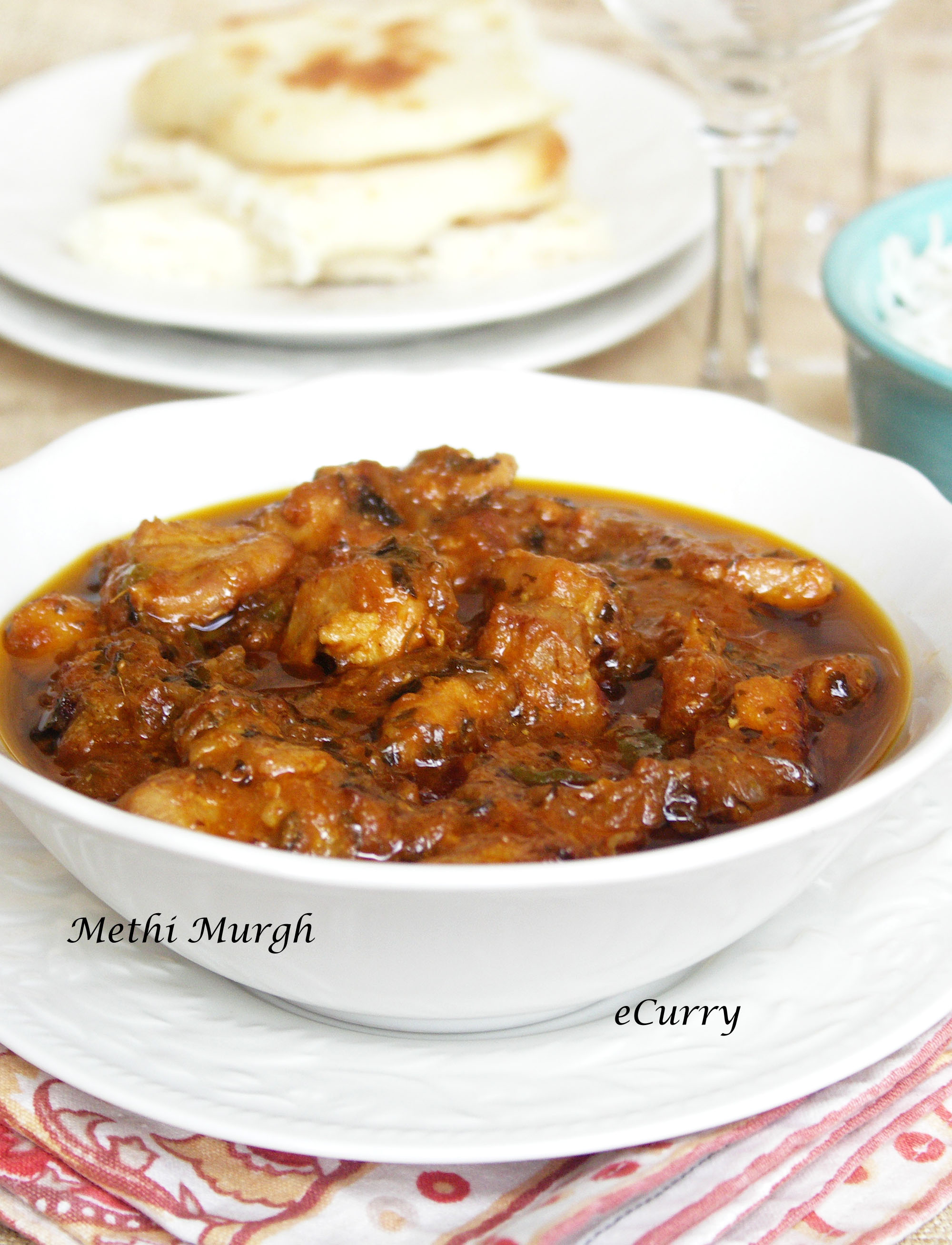 Methi MurghChicken Curry with Fenugreek Leaves eCurry The Recipe Blog
