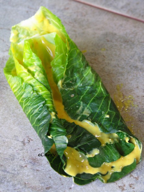 Cabbage Leaves - making of a roulade/paatra