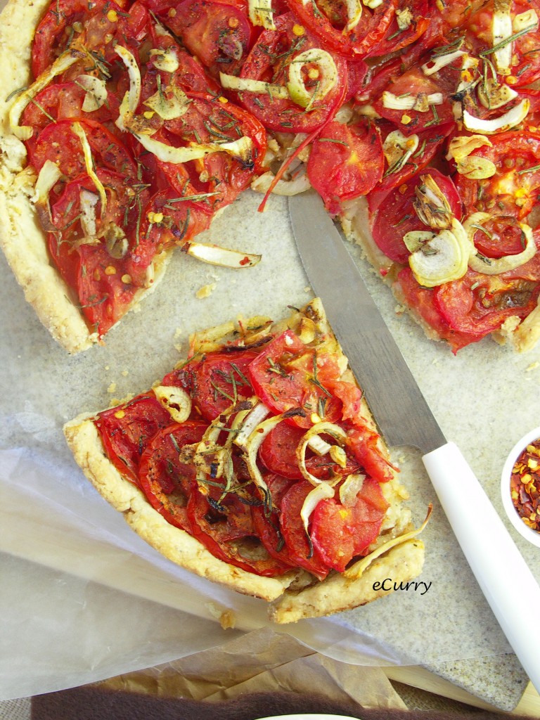 Poppy Seed Crusted Tomato and Onion Tart eCurry The Recipe Blog