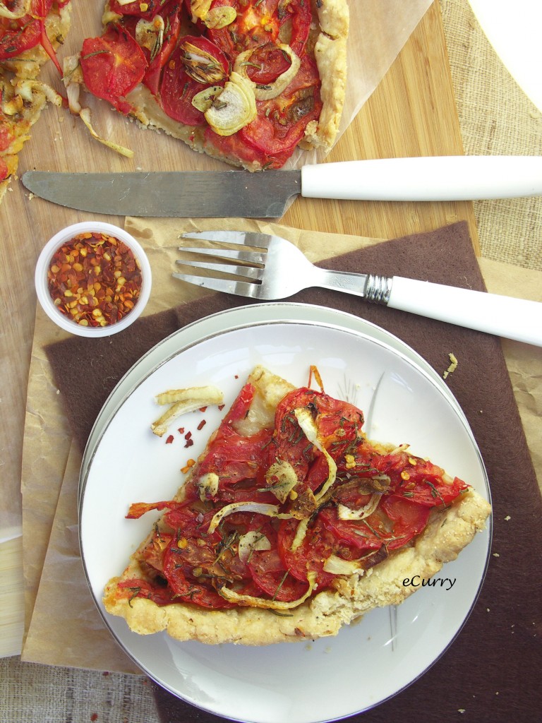 Poppy Seed Crusted Tomato and Onion Tart eCurry The Recipe Blog