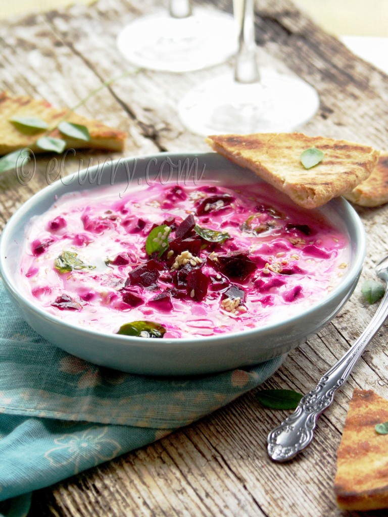 Beetroot Raita Lightly Seasoned Beetroot and Yogurt Salad eCurry