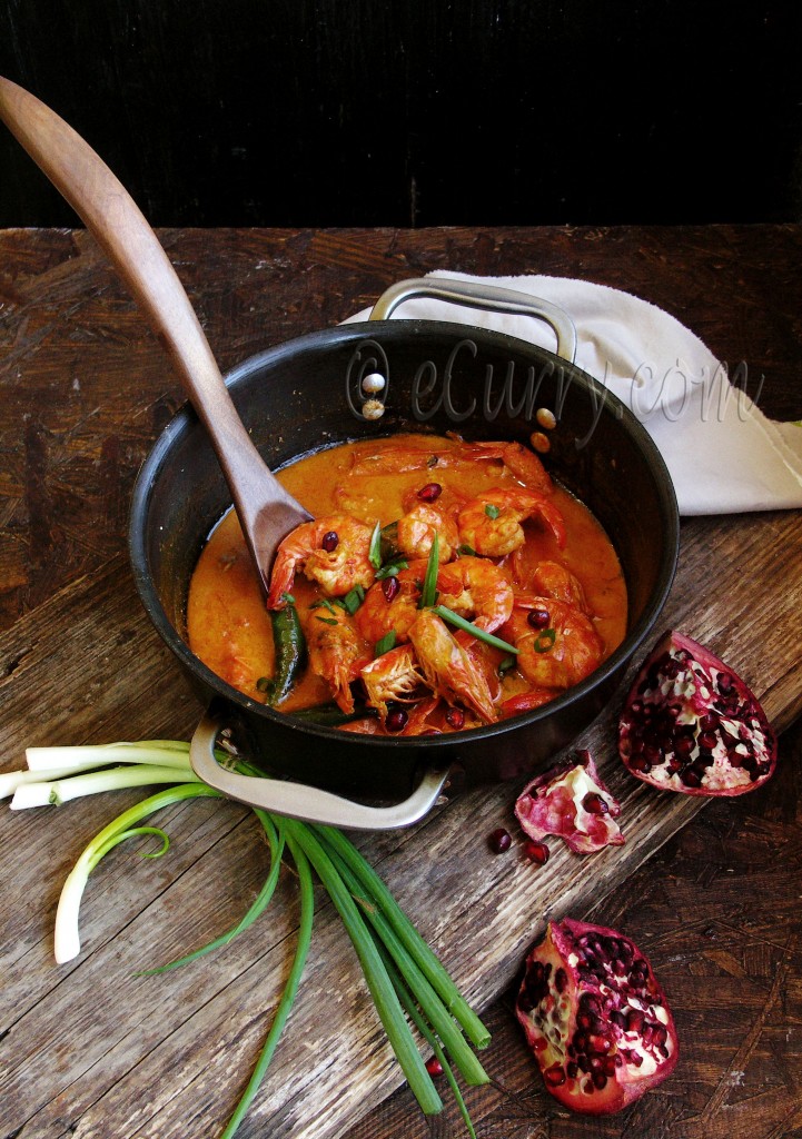 Shrimp with Pomegranate and Coconut Milk