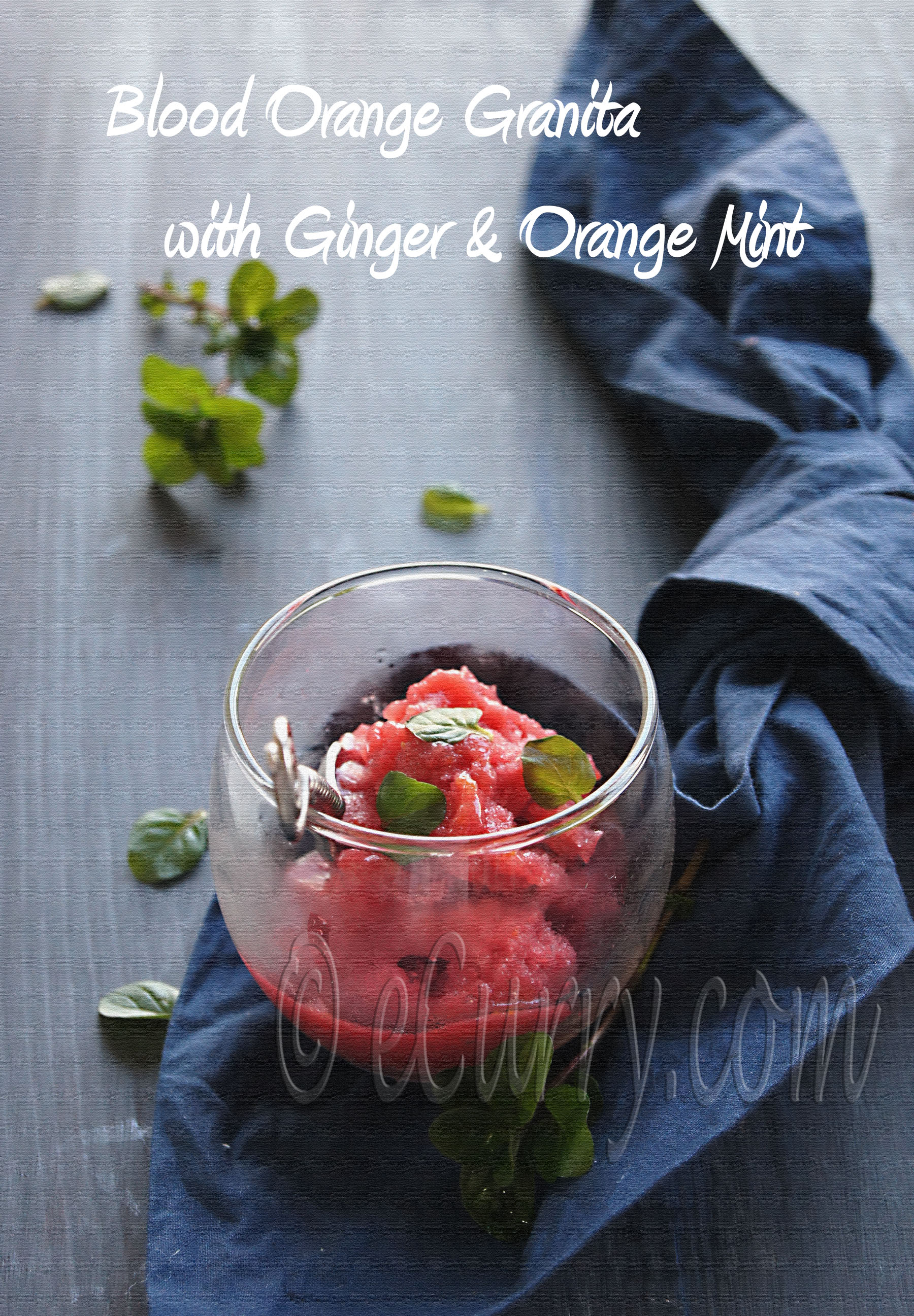 Blood Orange Granita with Ginger and Orange Mint eCurry The Recipe Blog