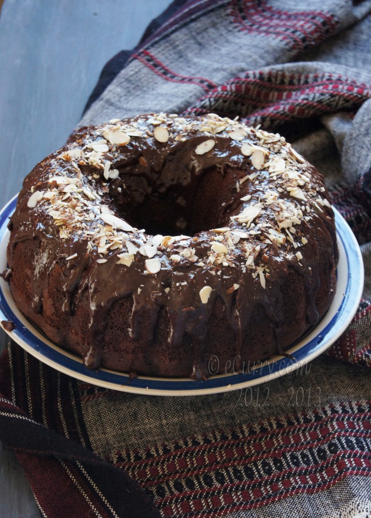 Chocolate Spice Cake with Almonds and Cranberries
