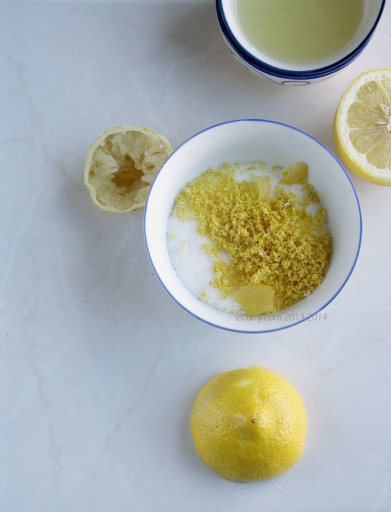 lemon juice and zest