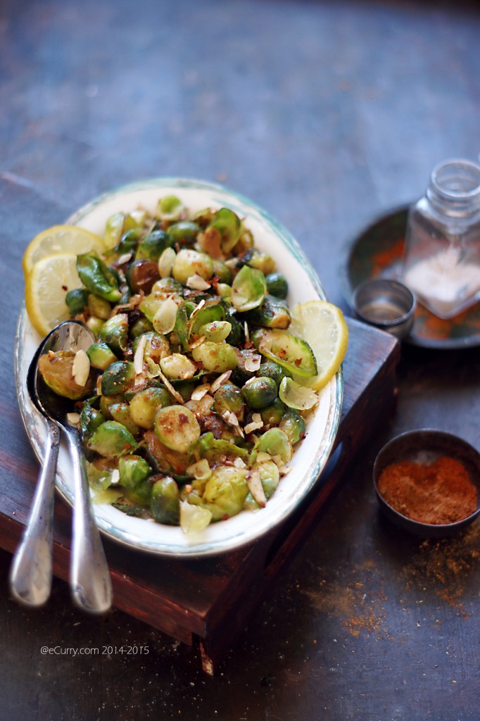Brusseks Sprouts with Green Chutney_eCurry 1