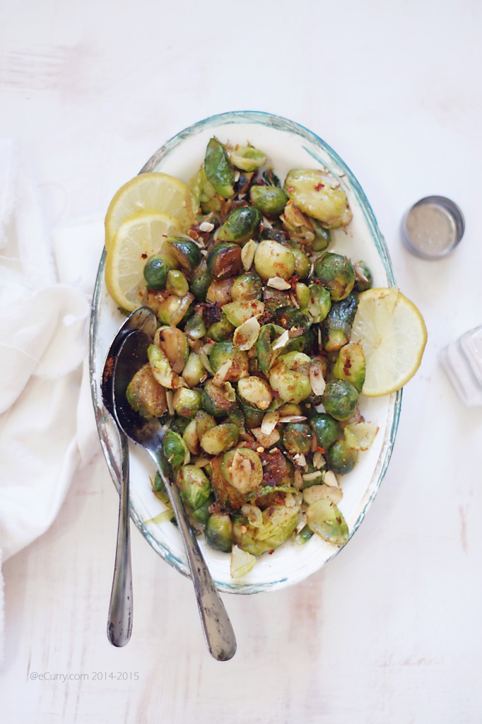 Brusseks Sprouts with Green Chutney_eCurry 10