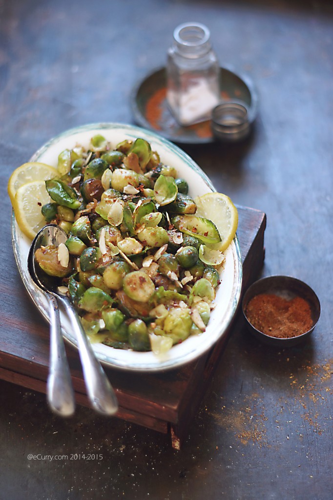 Brusseks Sprouts with Green Chutney_eCurry 2