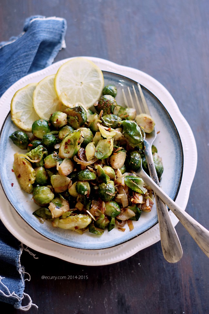 Brusseks Sprouts with Green Chutney_eCurry 5