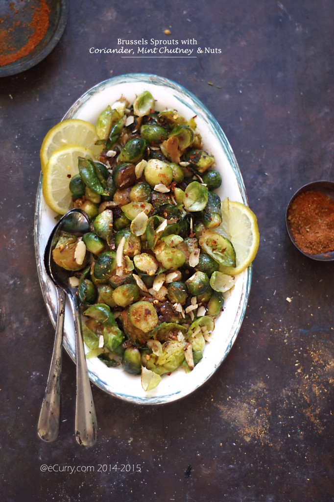 Brusseks Sprouts with Green Chutney_eCurry 7
