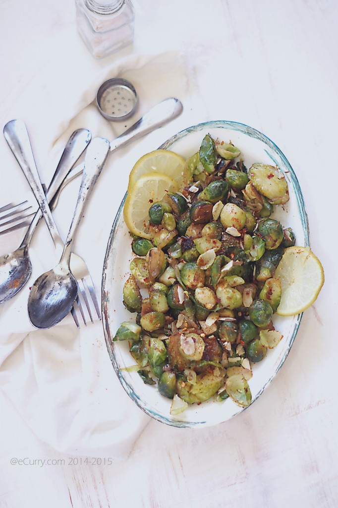 Brusseks Sprouts with Green Chutney_eCurry 9